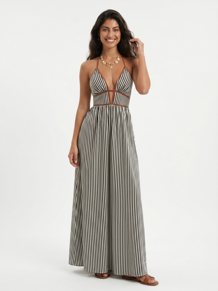 Lilliet - Skulpturales Neckholder-Maxikleid