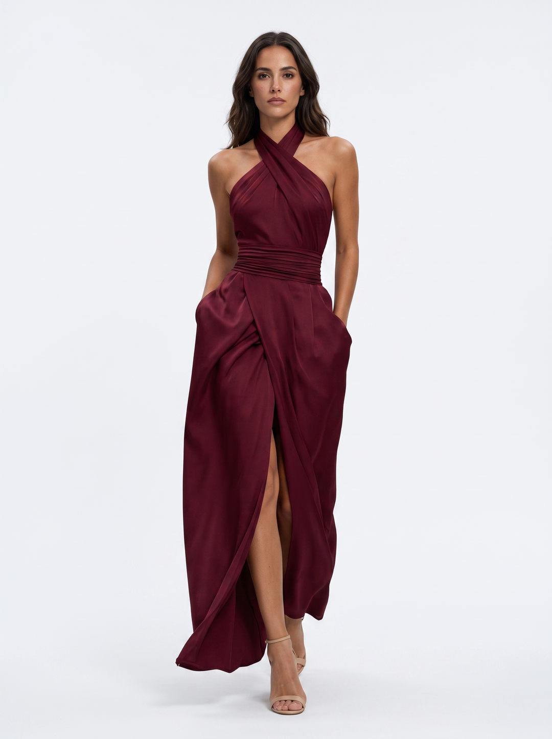 Novalyn - Skulpturales Neckholder-Abendkleid