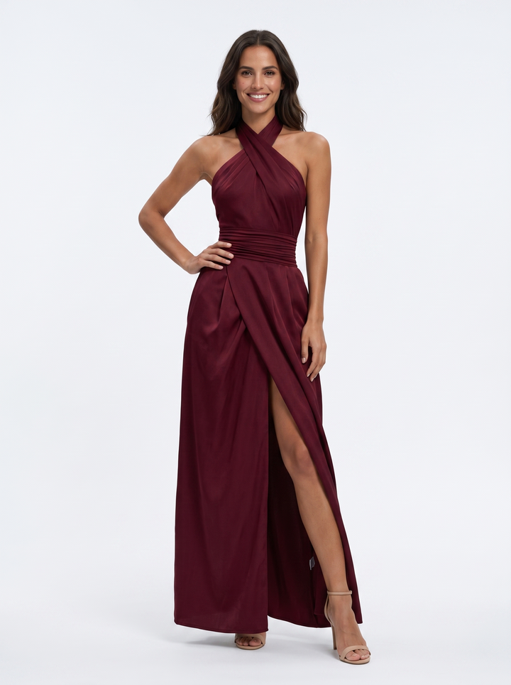 Novalyn - Skulpturales Neckholder-Abendkleid
