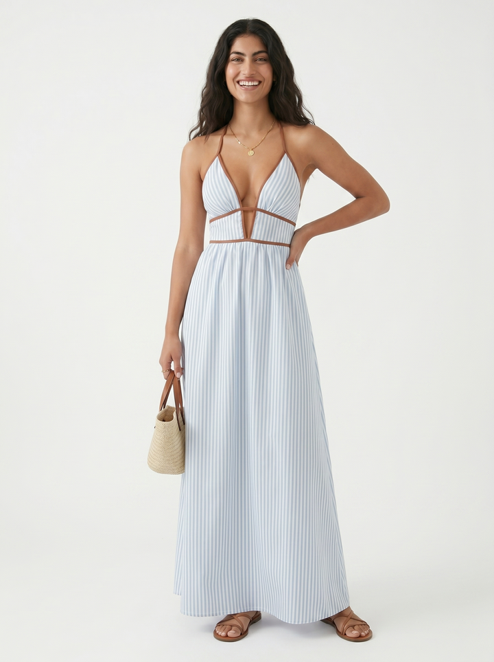 Lilliet - Skulpturales Neckholder-Maxikleid