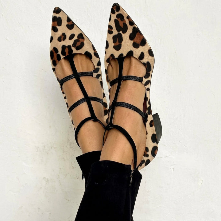 Georgina - Raffinierte Riemchen-High-Heels im Leoparden-Print