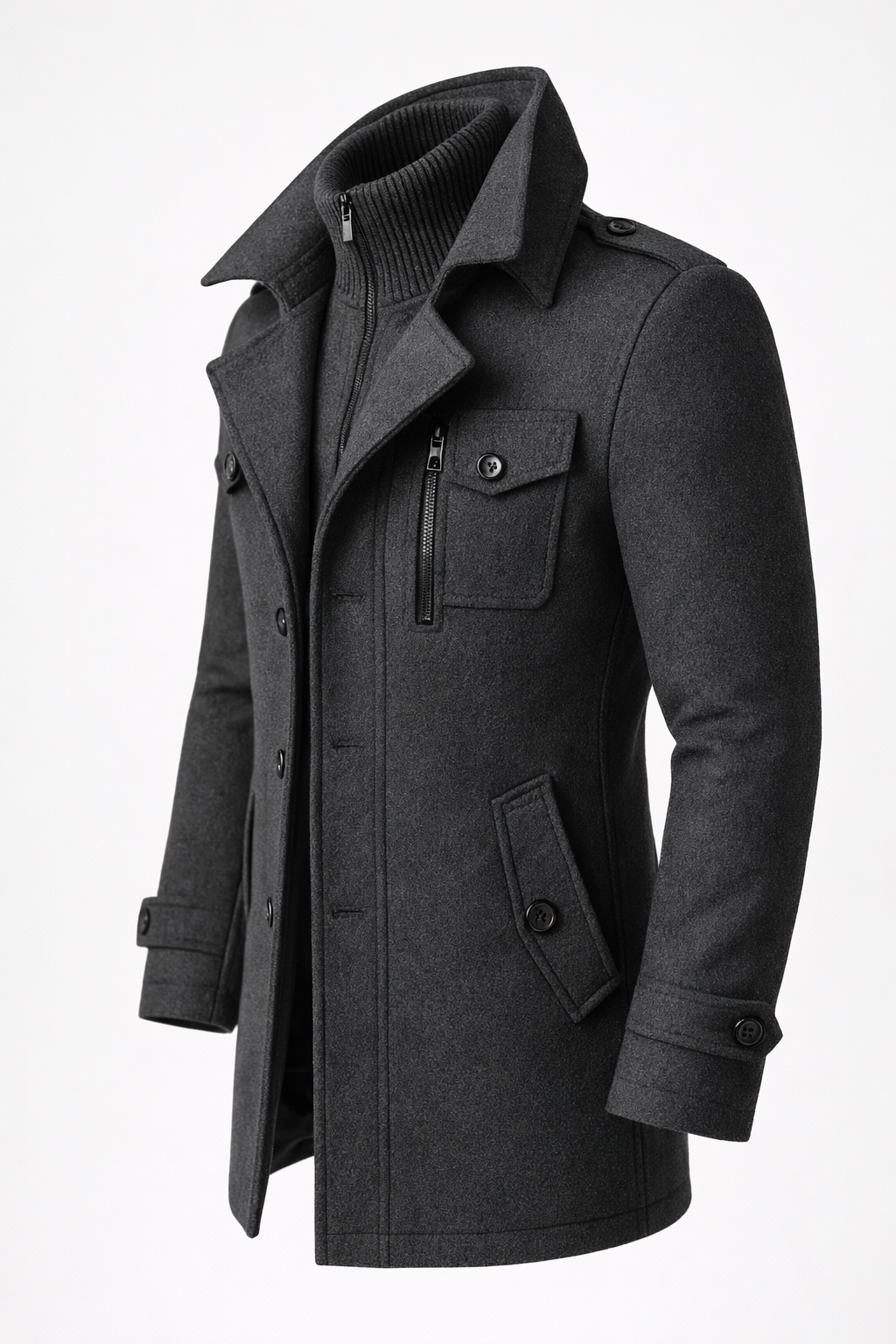 Ivan - Doppelreihiger Longline-Mantel