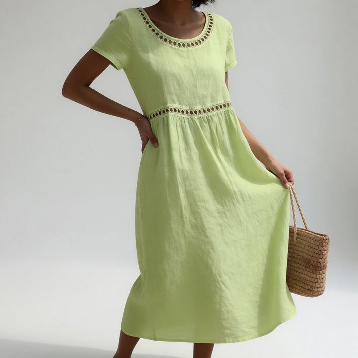 Anissa - Midikleid mit Soft-Touch und Stickerei