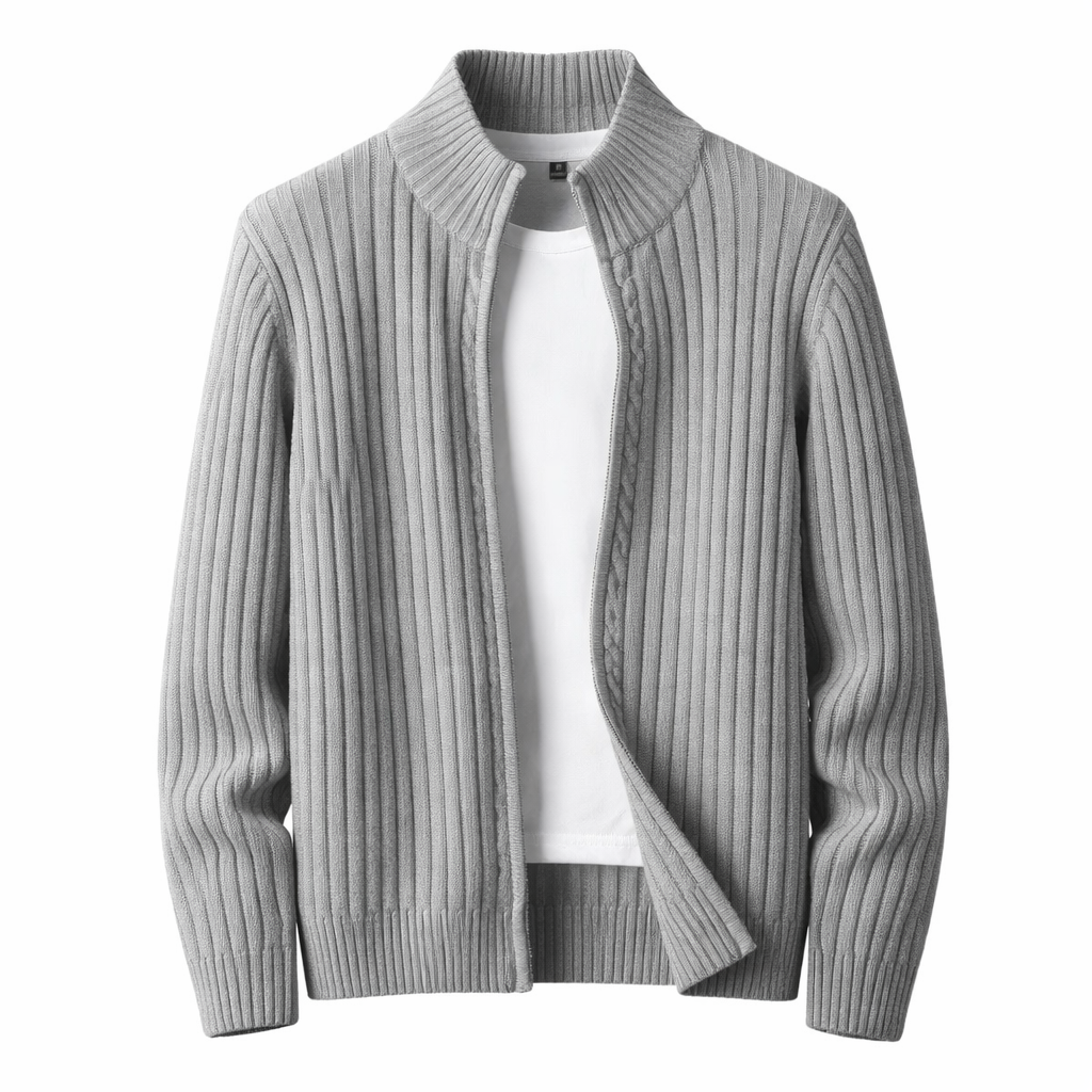 Cass - Strukturierter Cardigan mit Reißverschluss