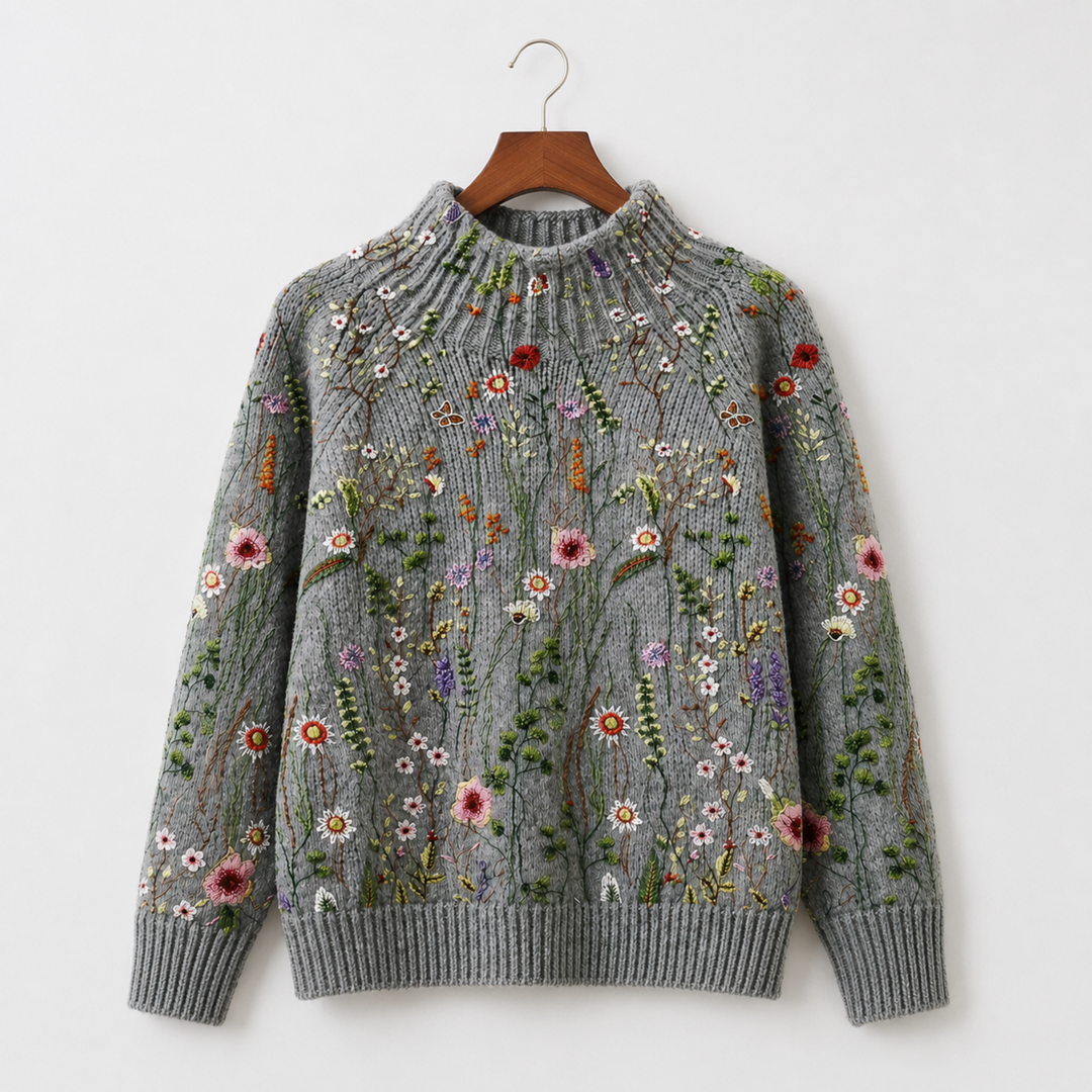 Adorelia - Weicher floraler Strickpullover