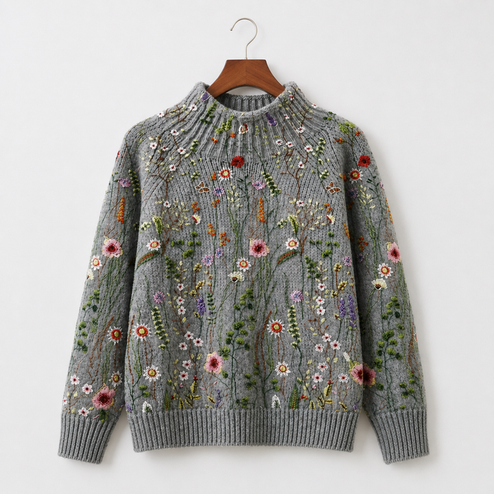 Adorelia - Weicher floraler Strickpullover