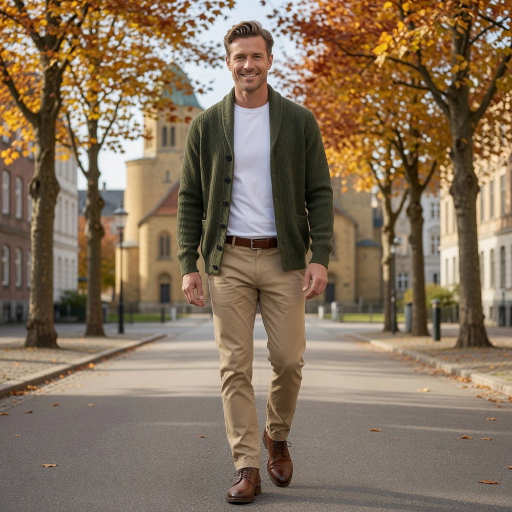 Bevan - strukturierter Schalkragen-Cardigan