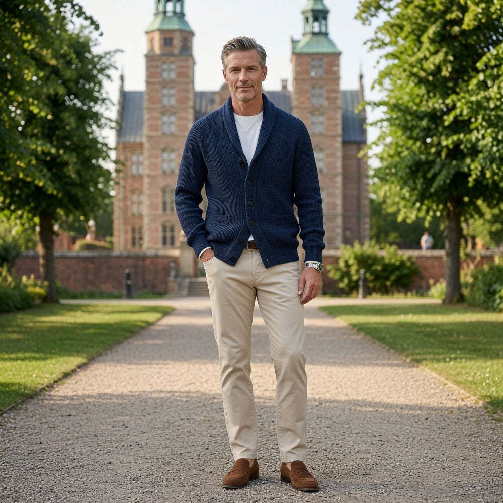 Bevan - strukturierter Schalkragen-Cardigan