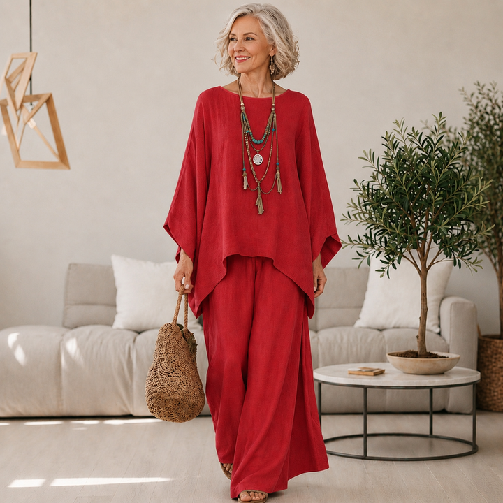 Annisette - Soft-Touch Zweiteiler mit weiter Hose