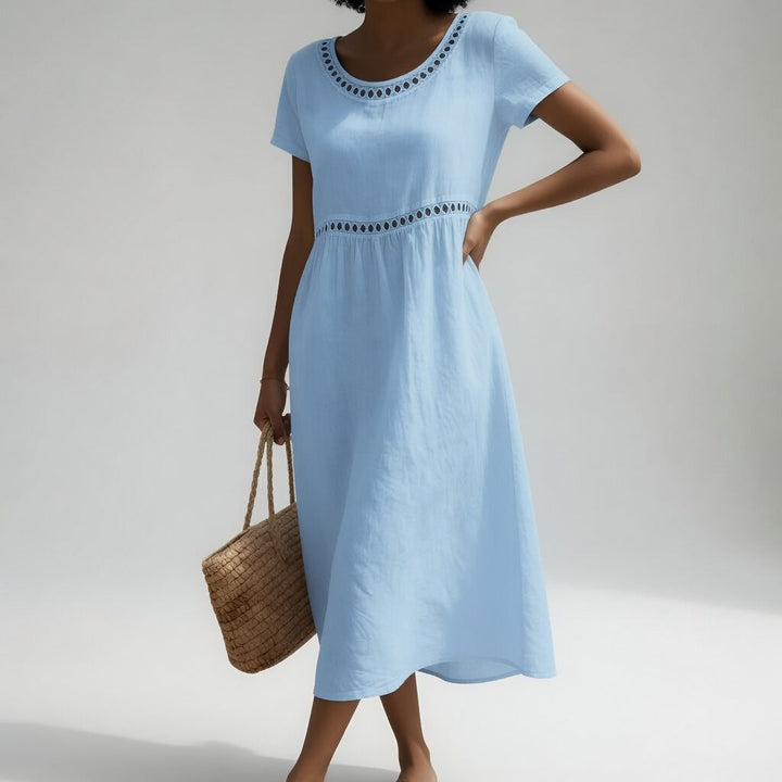 Anissa - Midikleid mit Soft-Touch und Stickerei