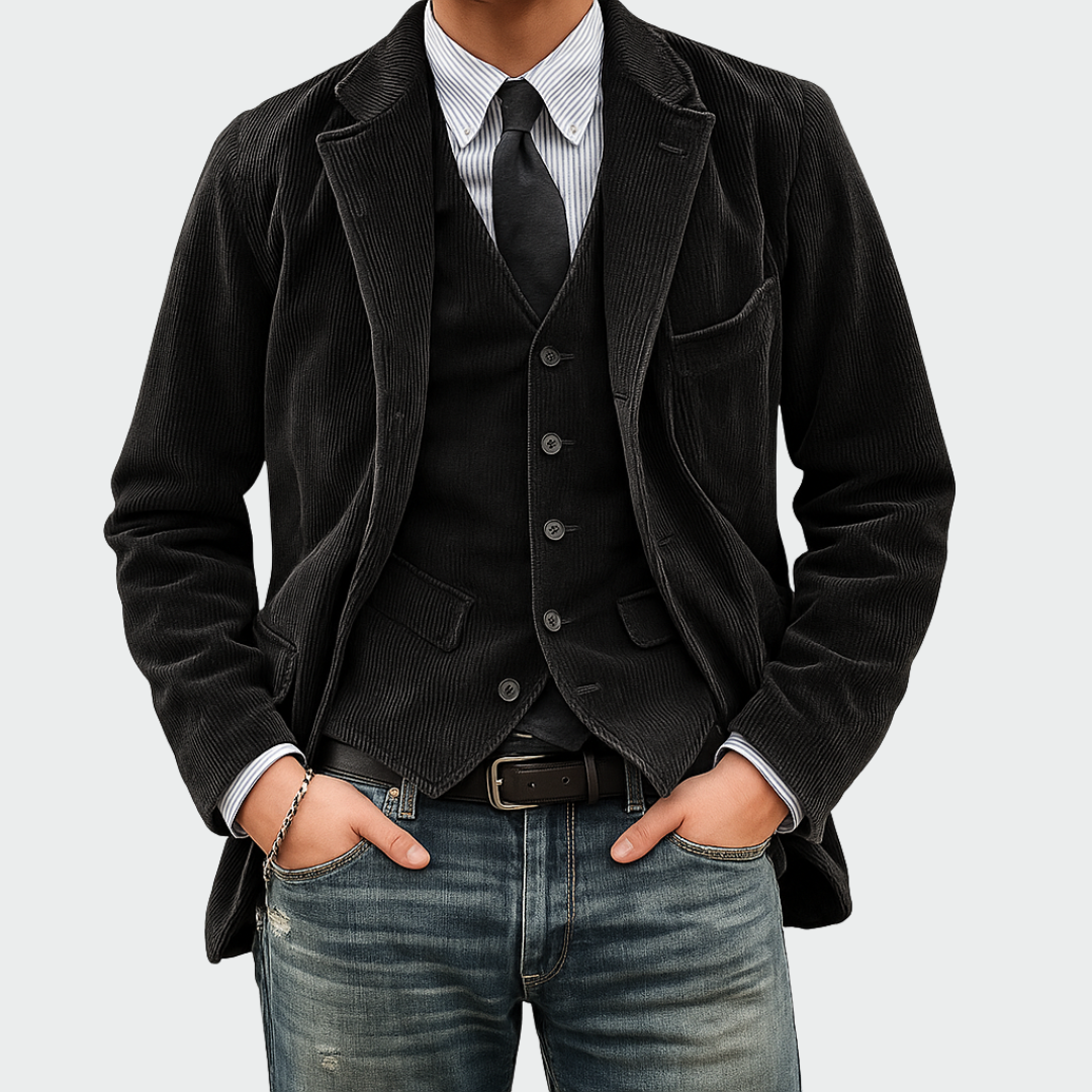 Darnor - maßgeschneidertes Blazer-und-Weste-Set