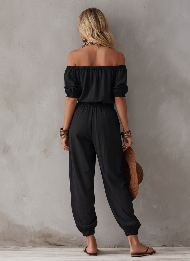 Neralia - Leichter schulterfreier Jumpsuit