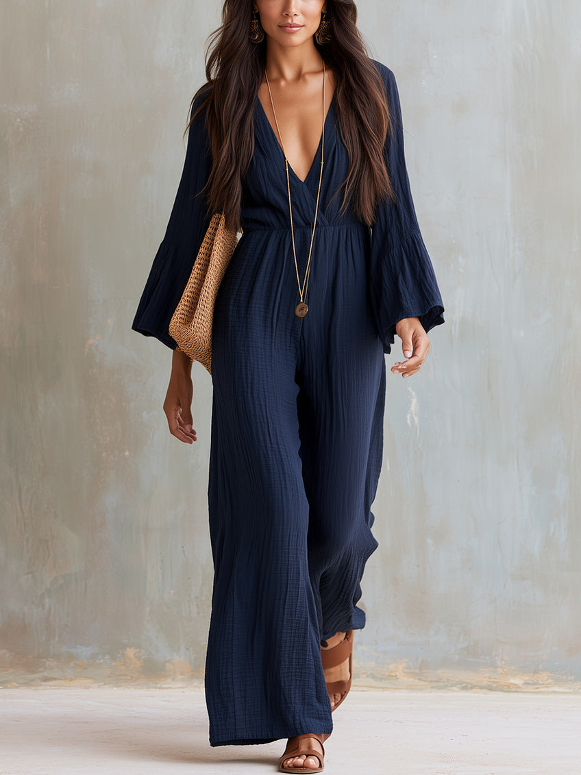 Florabelle - Weitbeiniger Soft-Touch-Jumpsuit