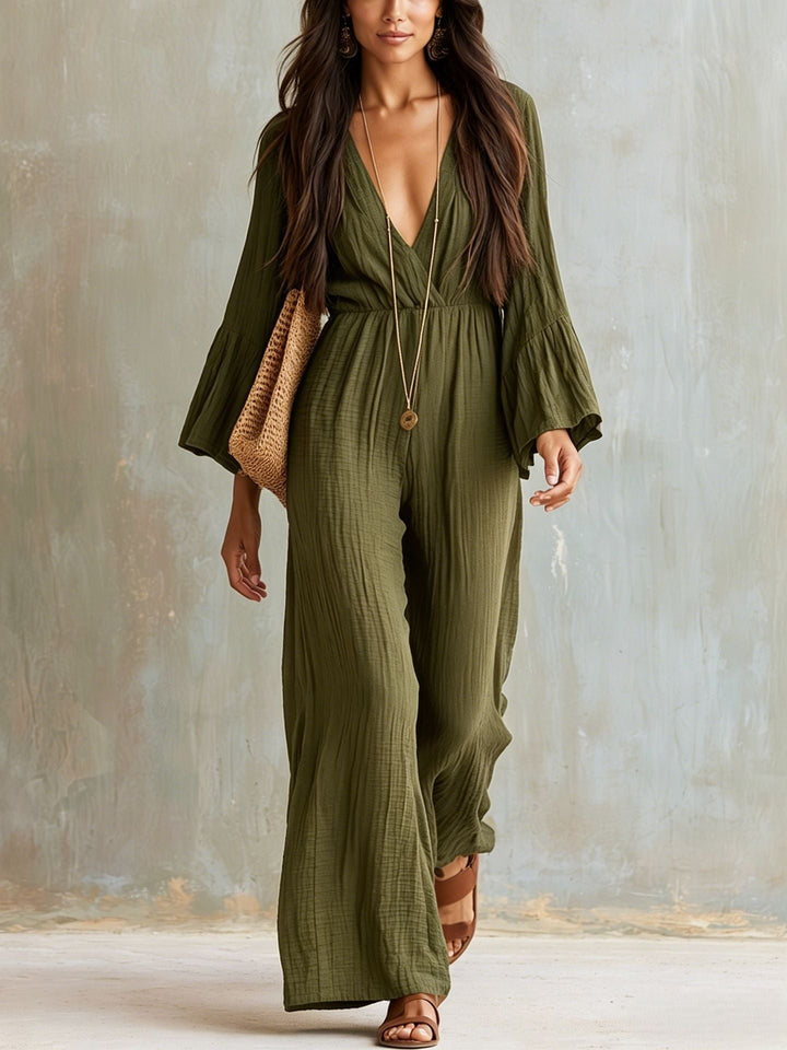 Florabelle - Weitbeiniger Soft-Touch-Jumpsuit