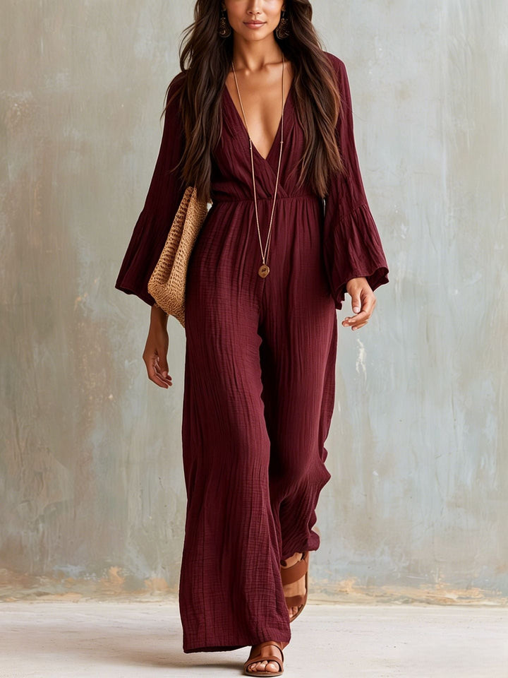 Florabelle - Weitbeiniger Soft-Touch-Jumpsuit