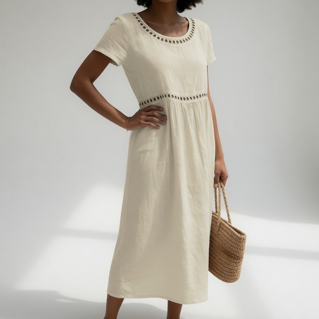 Anissa - Midikleid mit Soft-Touch und Stickerei