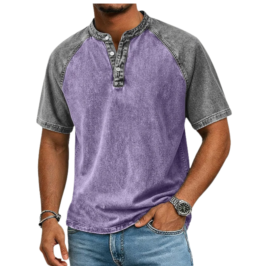 Edgehill - Vintage-gewaschenes Henley-T-Shirt
