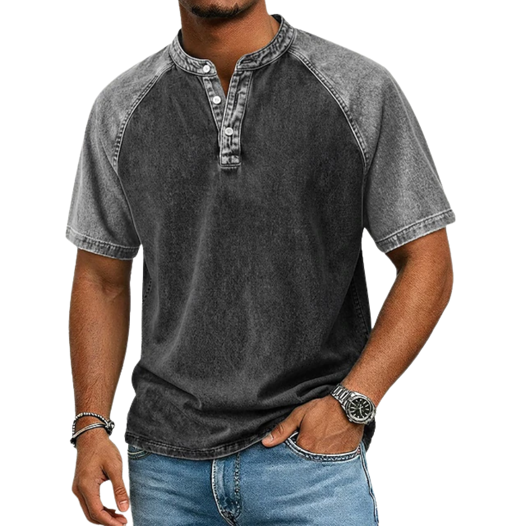 Edgehill - Vintage-gewaschenes Henley-T-Shirt