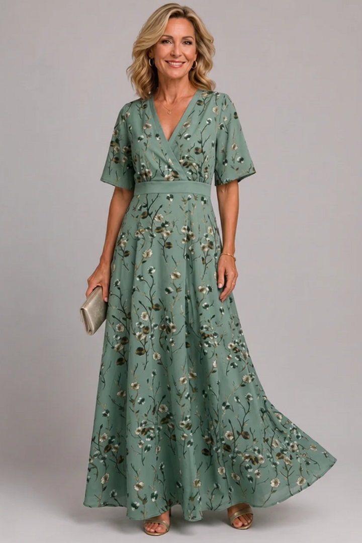 Adaline - Weiches florales Midikleid