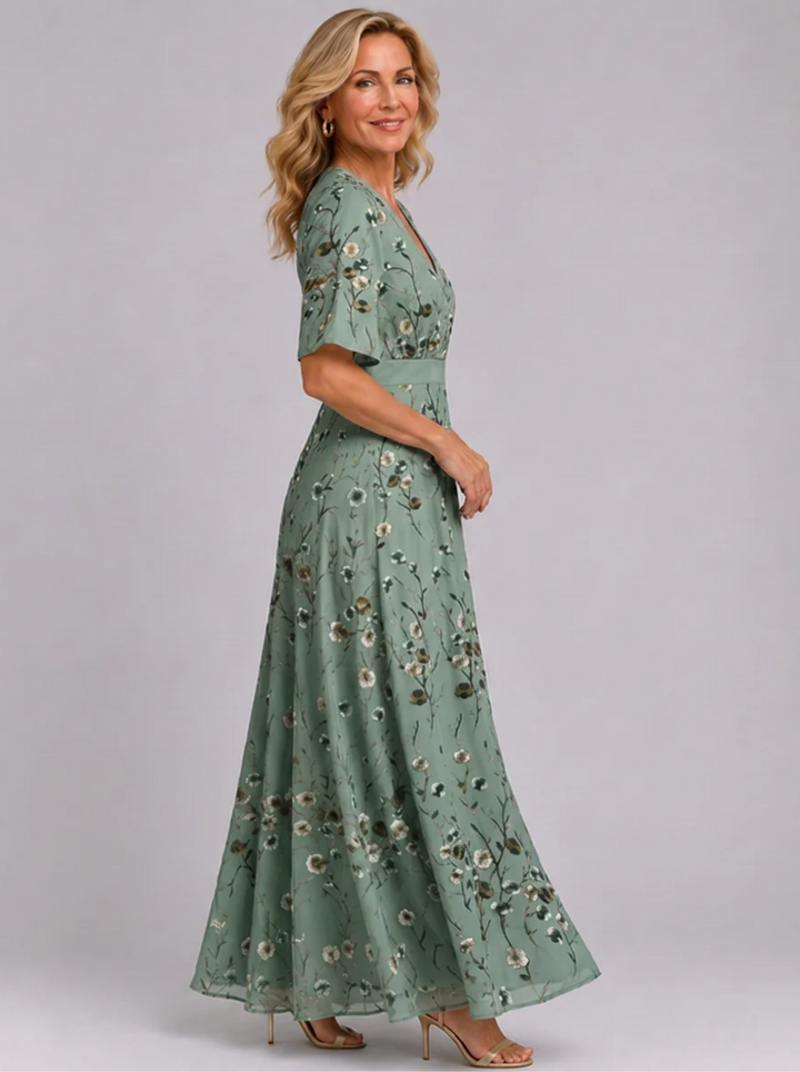 Adaline - Weiches florales Midikleid
