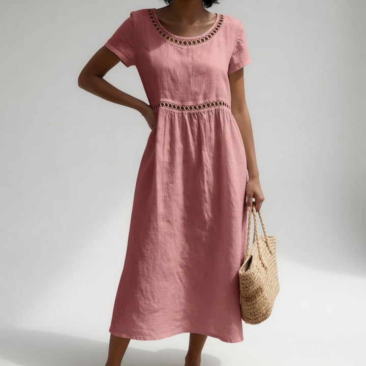 Anissa - Midikleid mit Soft-Touch und Stickerei