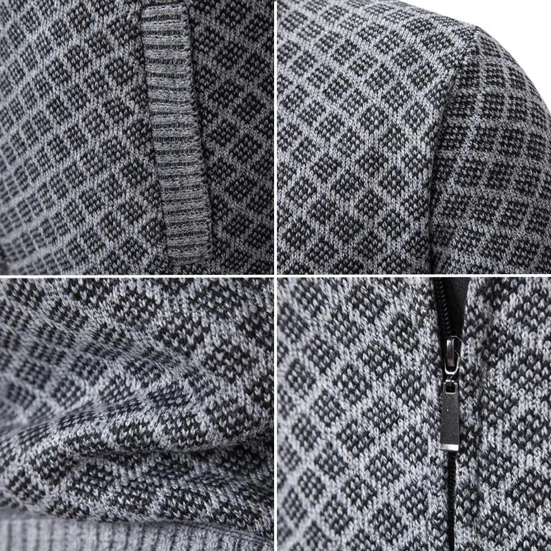 Aris - Gemusterte Strickjacke mit Reißverschluss