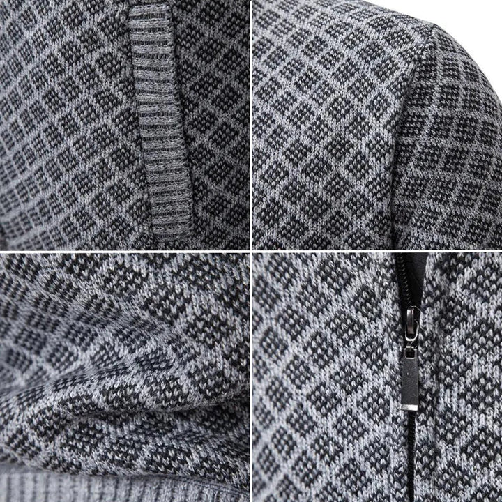 Aris - Gemusterte Strickjacke mit Reißverschluss