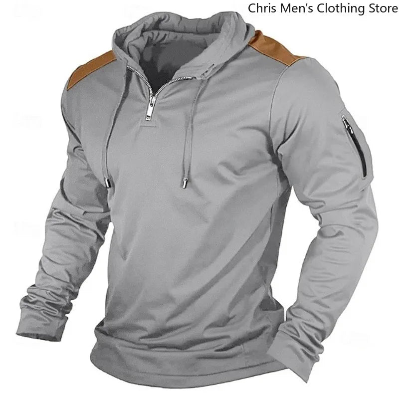 Carter - Half-Zip-Hoodie mit kontrastfarbenen Schultern