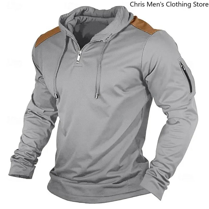 Carter - Half-Zip-Hoodie mit kontrastfarbenen Schultern