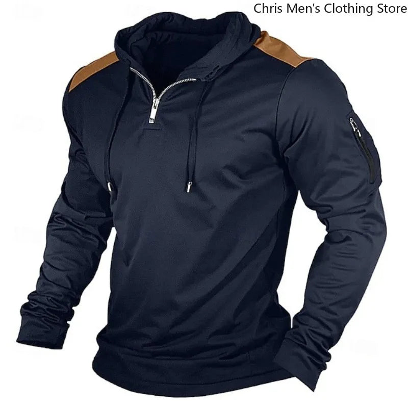 Carter - Half-Zip-Hoodie mit kontrastfarbenen Schultern