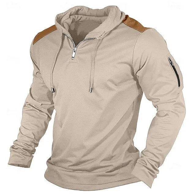 Carter - Half-Zip-Hoodie mit kontrastfarbenen Schultern