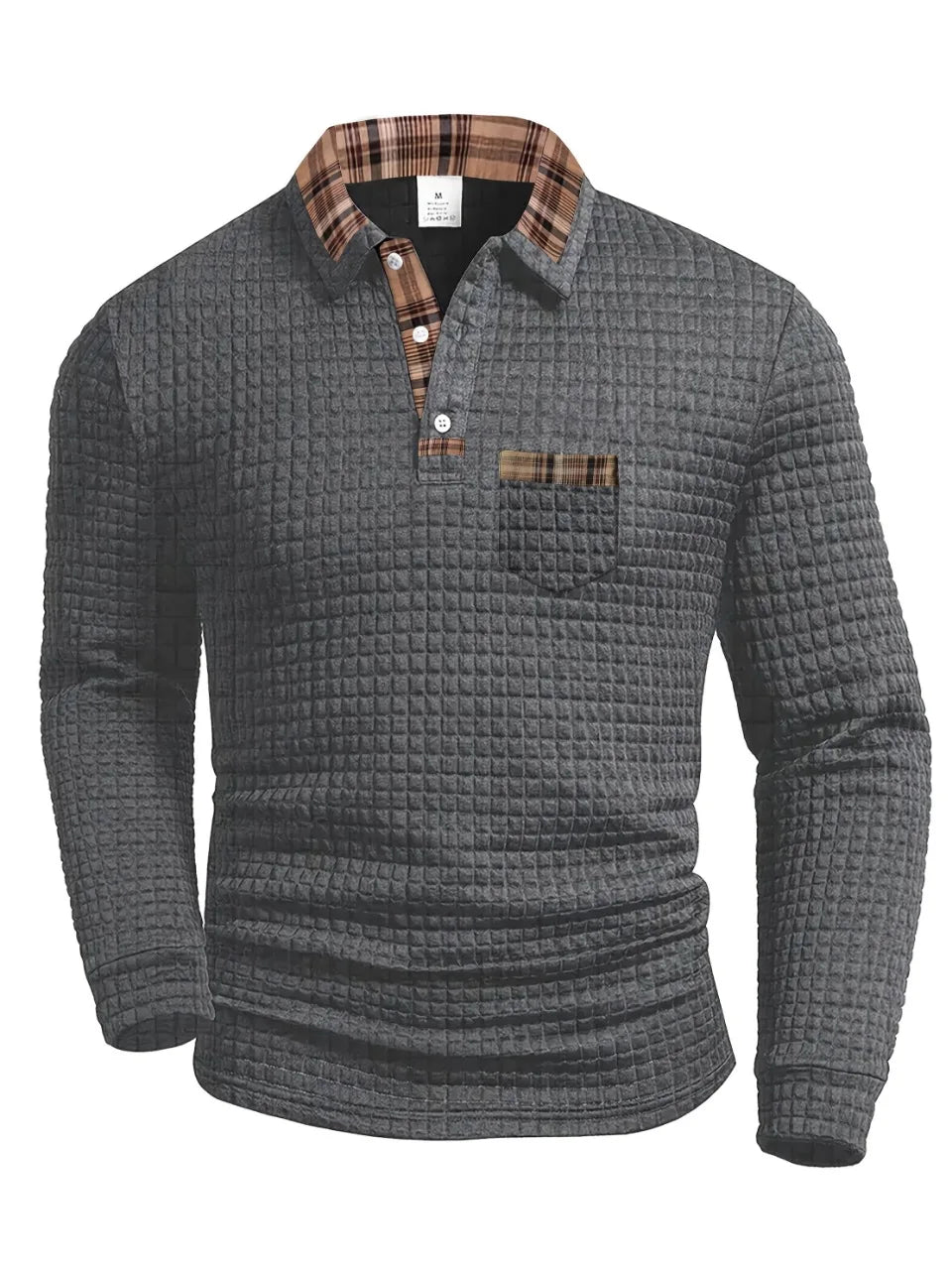 Arlen - Langärmliges kariertes Softtouch-Poloshirt