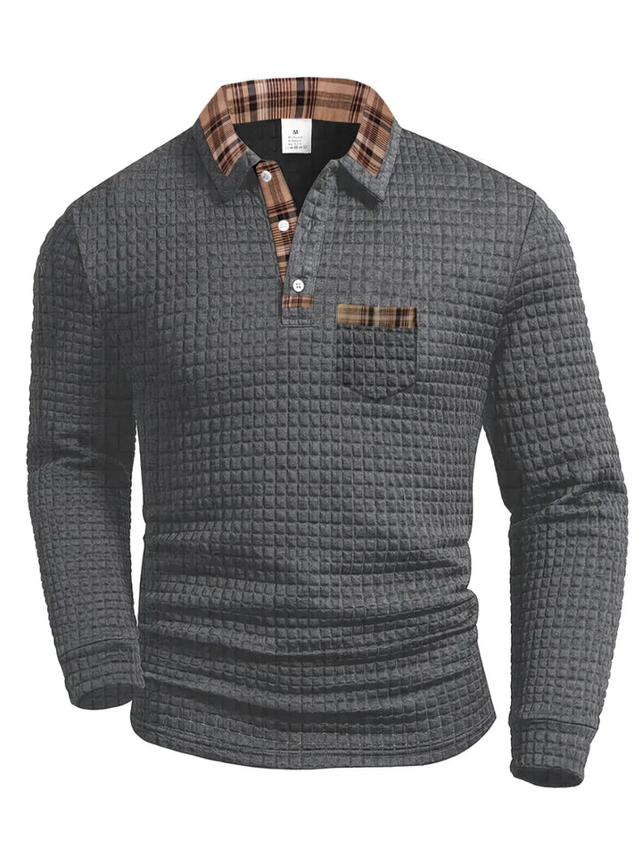 Arlen - Langärmliges kariertes Softtouch-Poloshirt