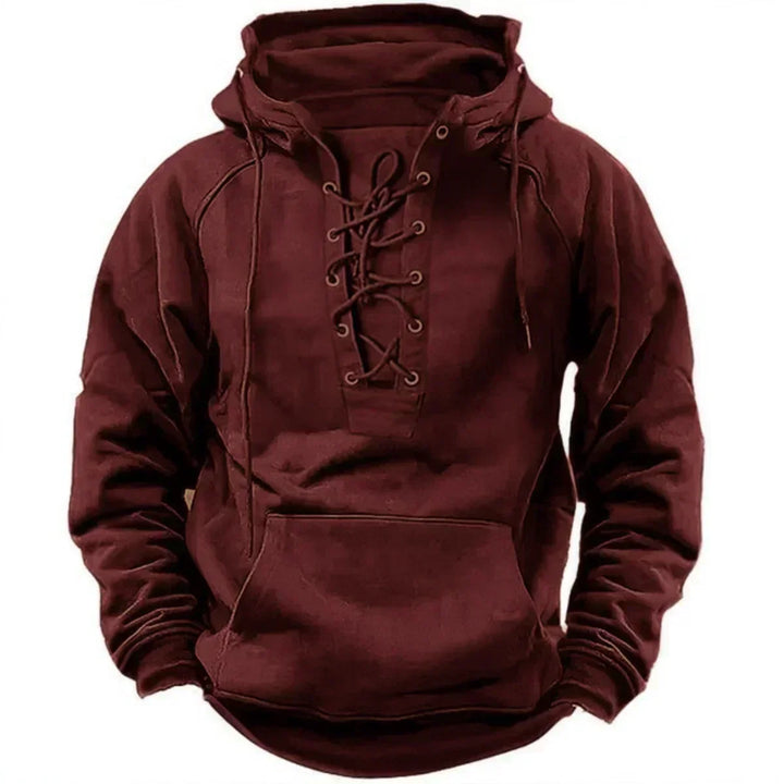 Bervin - Schwerer Hoodie mit Schnürung