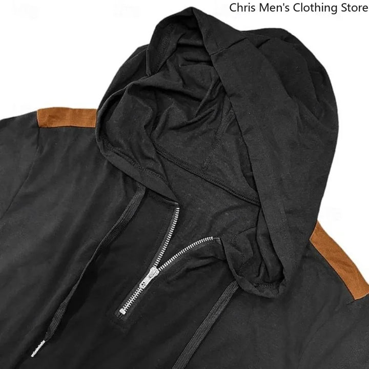 Carter - Half-Zip-Hoodie mit kontrastfarbenen Schultern