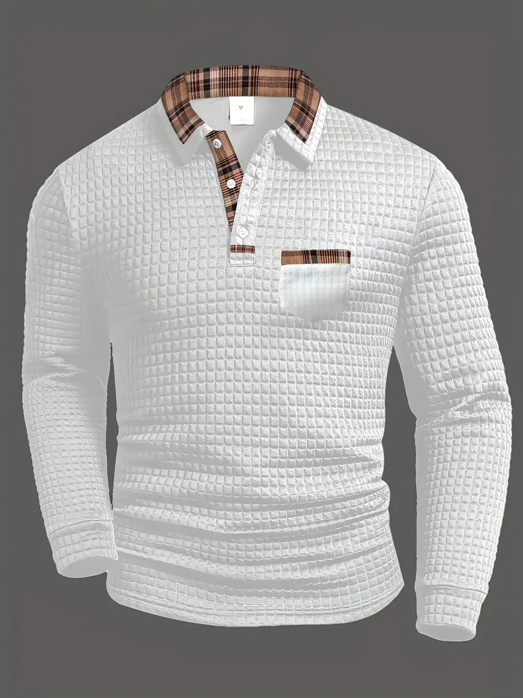 Arlen - Langärmliges kariertes Softtouch-Poloshirt