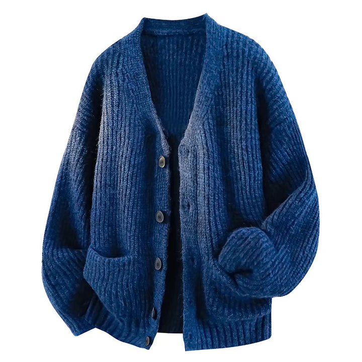 Galienne - Soft-Touch Oversize-Cardigan mit V-Ausschnitt