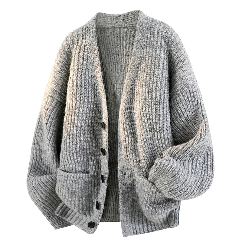 Galienne - Soft-Touch Oversize-Cardigan mit V-Ausschnitt