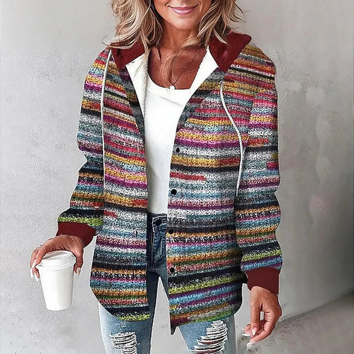 Marla - Karierte, zweilagige Hemdjacke mit Kapuze
