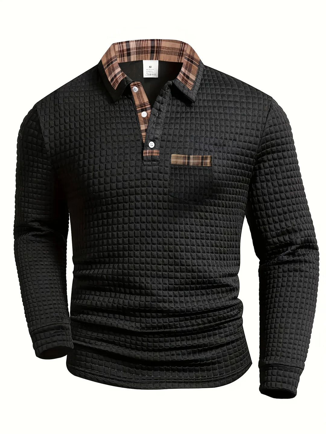 Arlen - Langärmliges kariertes Softtouch-Poloshirt