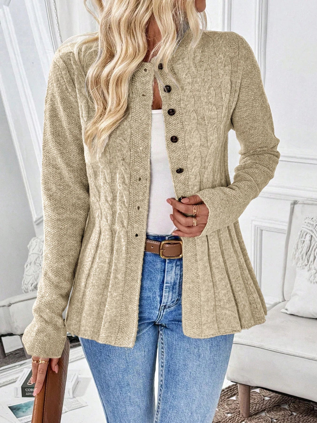 Zarela - Offener Premium-Strickcardigan
