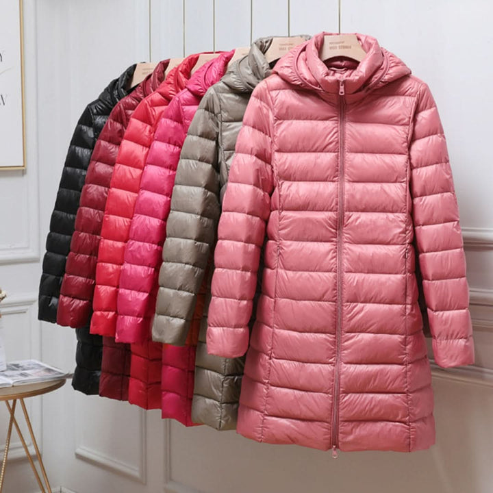 Mira - ultraleichte Longline-Pufferjacke