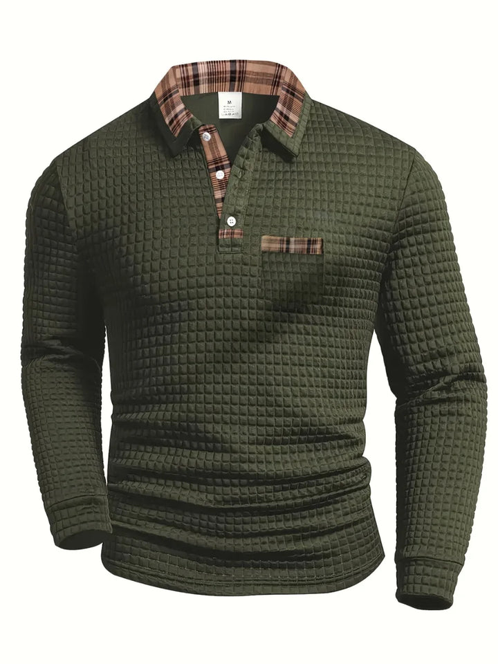 Arlen - Langärmliges kariertes Softtouch-Poloshirt