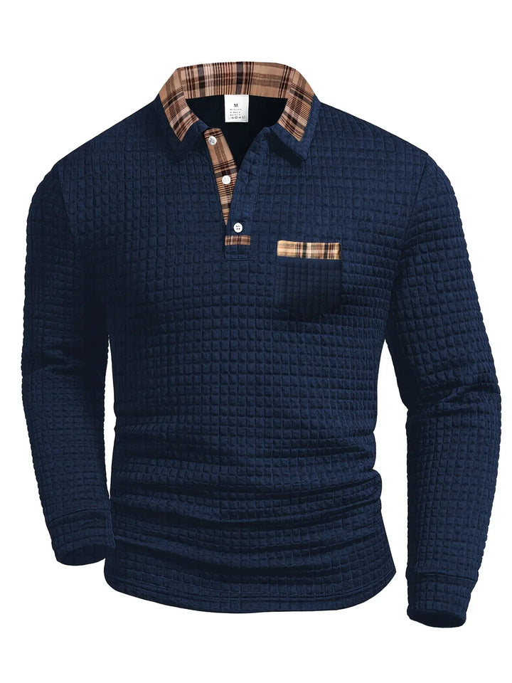 Arlen - Langärmliges kariertes Softtouch-Poloshirt