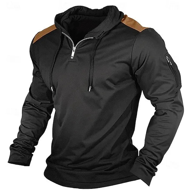 Carter - Half-Zip-Hoodie mit kontrastfarbenen Schultern