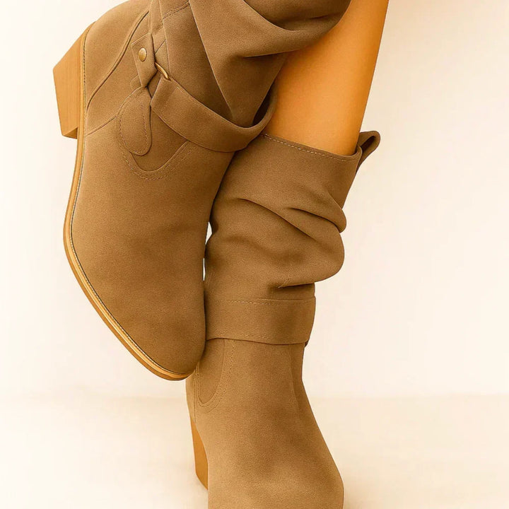 Calluna - Wadenhohe Soft-Touch Blockabsatz-Stiefel