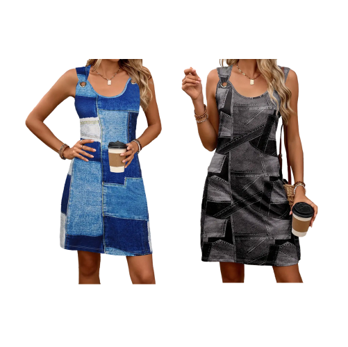 Havilah - Soft-Touch-Kleid im Denim-Look