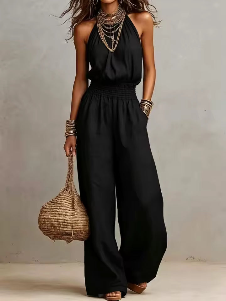 Elenie - Leichter Neckholder-Jumpsuit