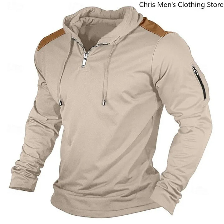 Carter - Half-Zip-Hoodie mit kontrastfarbenen Schultern
