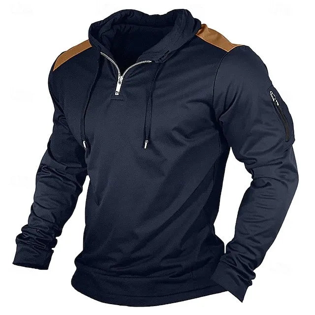 Carter - Half-Zip-Hoodie mit kontrastfarbenen Schultern